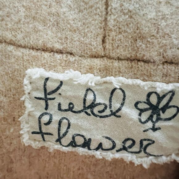 Anthropologie Field & Flower 100% Wool Polka Dot Brown & White Soft Sweater -Med - Picture 9 of 11